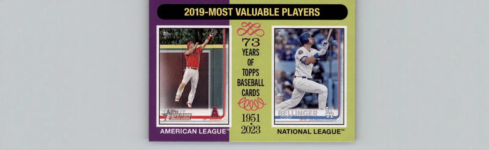 2024 Topps Heritage #211 2019 MVPs (Mike Trout / Cody Bellinger) MVP - Baseball Card Single