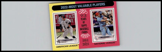 2024 Topps Heritage #212 2022 MVPs (Aaron Judge / Paul Goldschmidt) MVP yankees