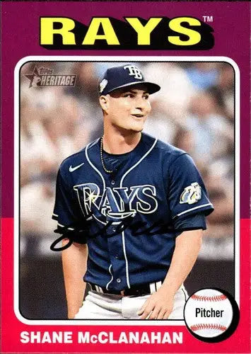 2024 Topps Heritage #225 Shane McClanahan NM-MT Rays ID:70179 - Baseball Card Single