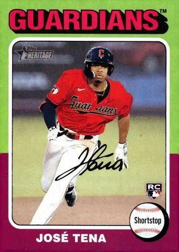 2024 Topps Heritage #227 Jose Tena NM-MT RC Rookie Guardians ID:70395 - Baseball Card Single