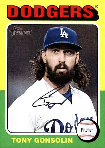 2024 Topps Heritage Tony Gonsolin baseball card with original gloss Dodgers ID 70180