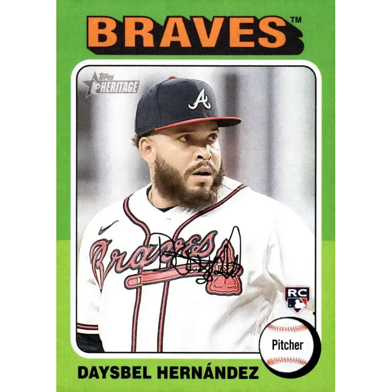 2024 Topps Heritage #250 Daysbel Hernandez NM-MT RC Rookie Atlanta Braves Baseball Card - Baseball Card Single