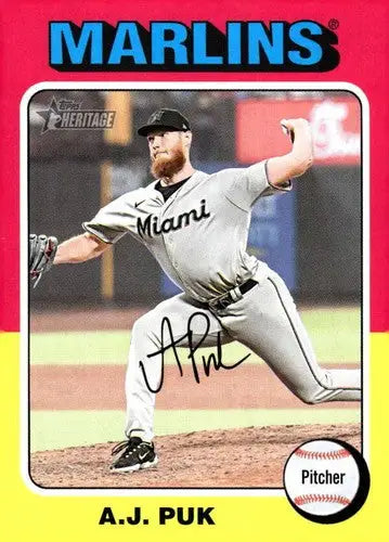 2024 Topps Heritage #271 A.J. Puk NM-MT Marlins ID:70405 - Baseball Card Single