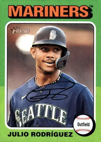 Original gloss 2024 Topps Heritage Julio Rodriguez baseball card Mariners ID 70187