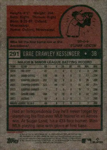 2024 Topps Heritage #291 Grae Kessinger NM-MT RC Rookie Astros ID:70188 - Baseball Card Single