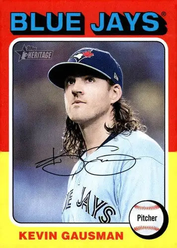 Original gloss Kevin Gausman baseball card from Topps Heritage 2024 Blue Jays