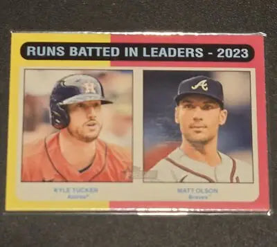 2024 Topps Heritage #308 Runs Batted In Leaders - 2023 (Kyle Tucker/Matt Olson) - Baseball Card Single