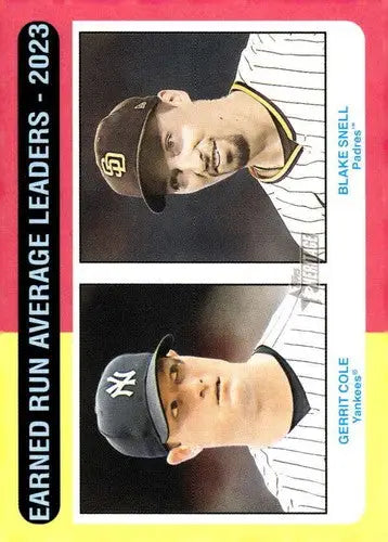 2024 Topps Heritage baseball card featuring Gerrit Cole and Blake Snell pitchers