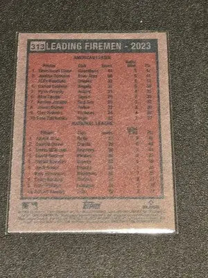 2024 Topps Heritage #313 Leading Firemen - 2023 (Emmanuel Clase/David Bednar - Baseball Card Single