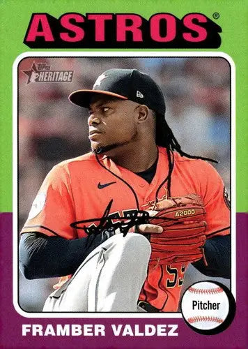 2024 Topps Heritage #314 Framber Valdez NM-MT Astros ID:70419 - Baseball Card Single