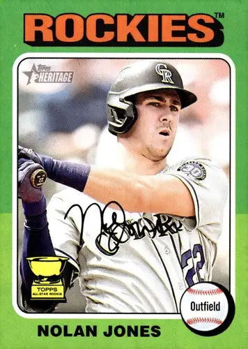 2024 Topps Heritage Nolan Jones baseball card with original gloss, Rockies ID 70192
