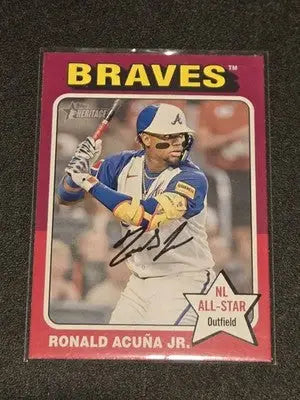2024 Topps Heritage #321 Ronald Acuña Jr. Red Border - Baseball Card Single