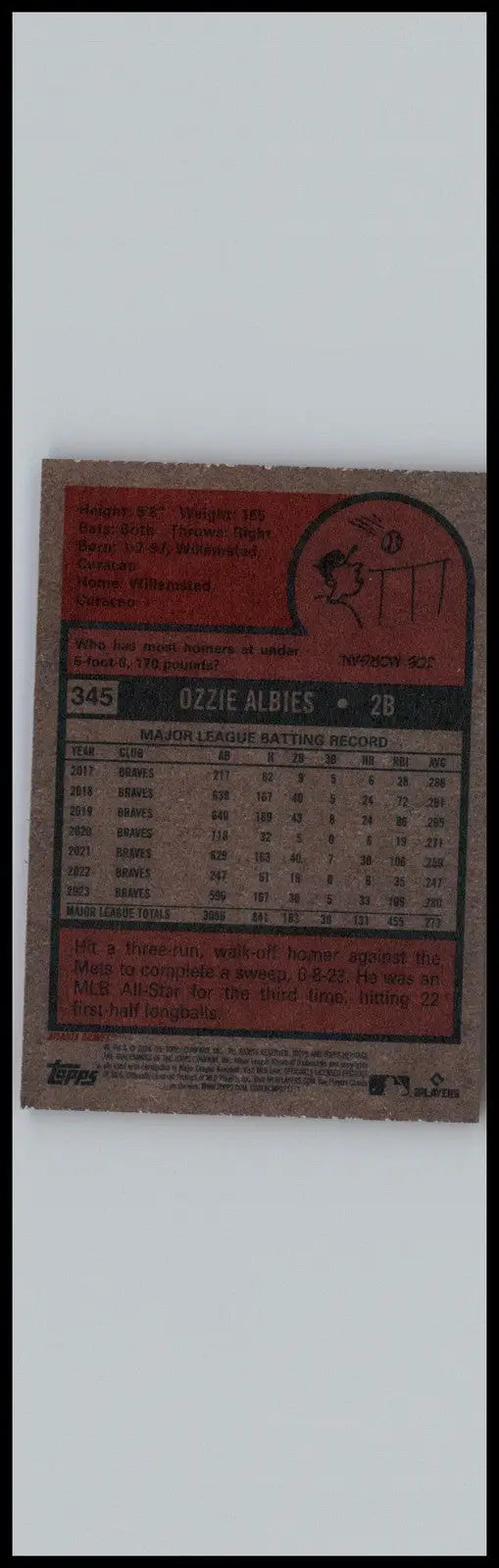 2024 Topps Heritage #345 Ozzie Albies - Baseball Card Single
