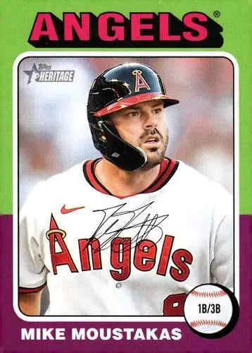 2024 Topps Heritage #347 Mike Moustakas NM-MT Angels ID:70431 - Baseball Card Single
