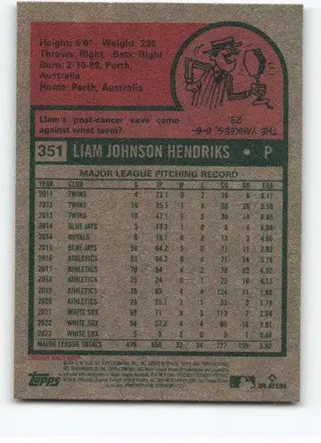 2024 Topps Heritage #351 Liam Hendriks NM-MT White Sox ID:70434 - Baseball Card Single