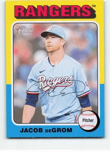 2024 Topps Heritage #355 Jacob deGrom NM-MT Rangers ID:70435 - Baseball Card Single