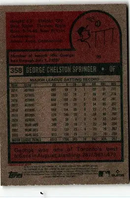 2024 Topps Heritage #358 George Springer - Baseball Card Single