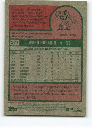 2024 Topps Heritage #377 Amed Rosario NM-MT Dodgers ID:70443 - Baseball Card Single