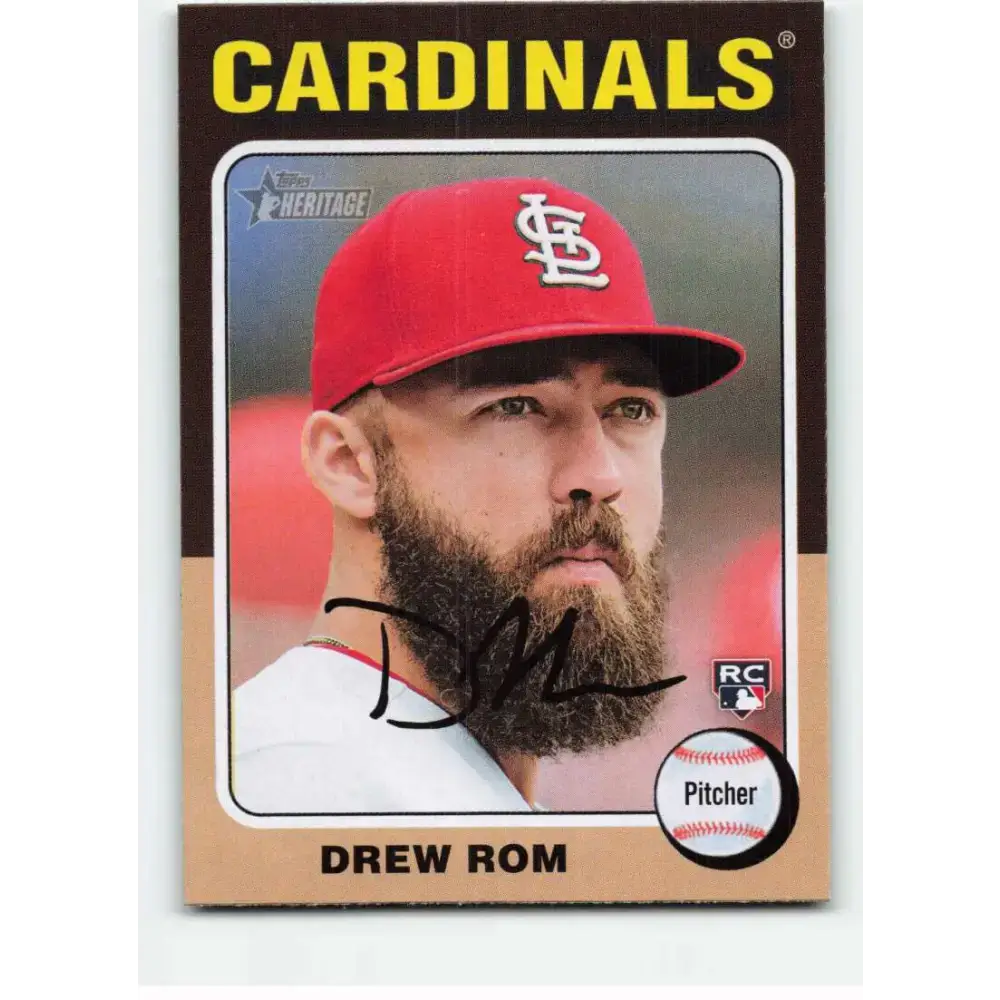 2024 Topps Heritage #382 Drew Rom NM-MT RC Rookie St. Louis Cardinals Baseball Card - Baseball Card Single