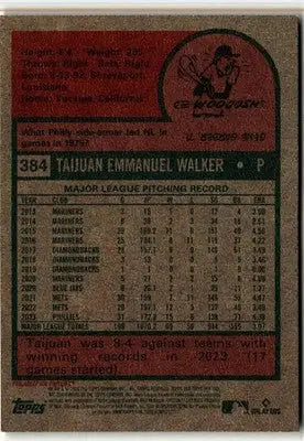 2024 Topps Heritage #384 Taijuan Walker - Baseball Card Single