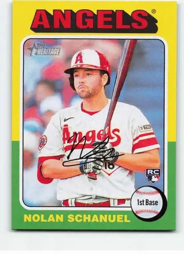 2024 Topps Heritage #389 Nolan Schanuel NM-MT RC Rookie Angels ID:70444 - Baseball Card Single