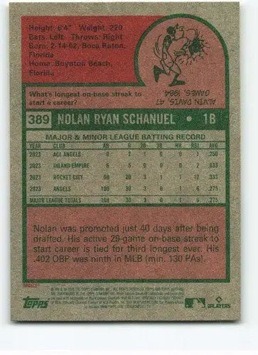 2024 Topps Heritage #389 Nolan Schanuel NM-MT RC Rookie Angels ID:70444 - Baseball Card Single