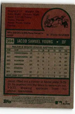 2024 Topps Heritage #394 Jacob Young - Baseball Card Single