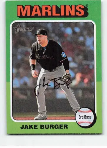 2024 Topps Heritage #398 Jake Burger NM-MT Marlins ID:70203 - Baseball Card Single