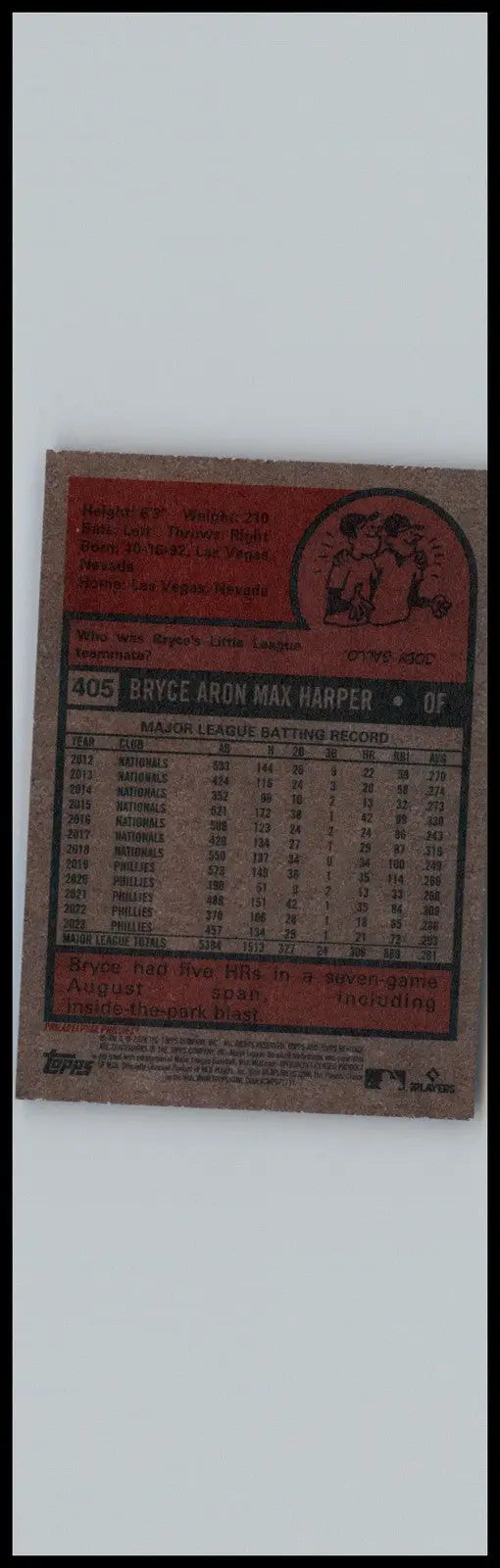 2024 Topps Heritage #405 Bryce Harper Philadelphia Phillies - Baseball Card Single