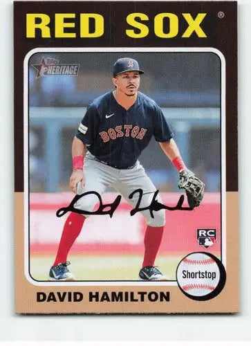 David Hamilton baseball card from 2024 Topps Heritage rookie Red Sox collection