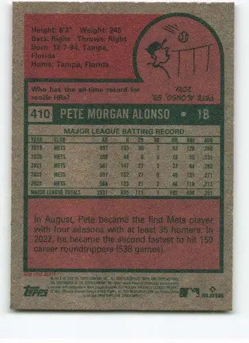 2024 Topps Heritage Pete Alonso baseball card with original gloss NM-MT Mets ID 70447