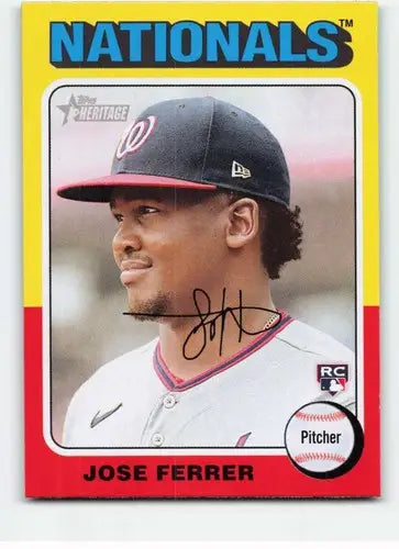 Jose Ferrer baseball card from 2024 Topps Heritage with original gloss and rookie status