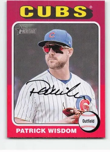2024 Topps Heritage Patrick Wisdom baseball card with original gloss, Cubs player