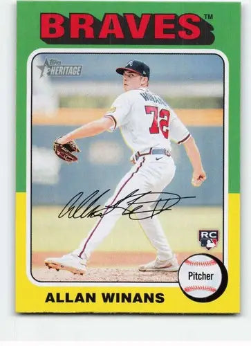 2024 Topps Heritage Allan Winans Rookie Braves baseball card NM-MT RC ID 70208