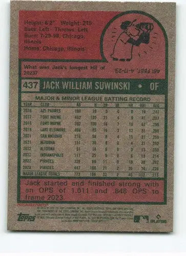 2024 Topps Heritage #437 Jack Suwinski NM-MT Pirates ID:70454 - Baseball Card Single