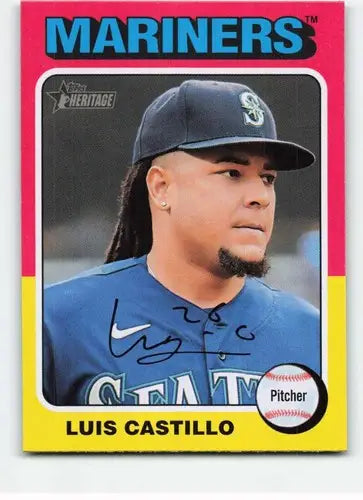Luis Castillo baseball card from 2024 Topps Heritage with original gloss Mariners