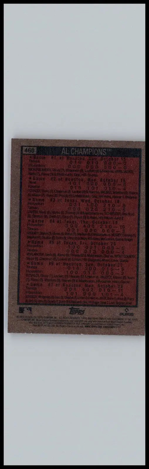 2024 Topps Heritage #460 AL Champions Texas Rangers - Baseball Card Single