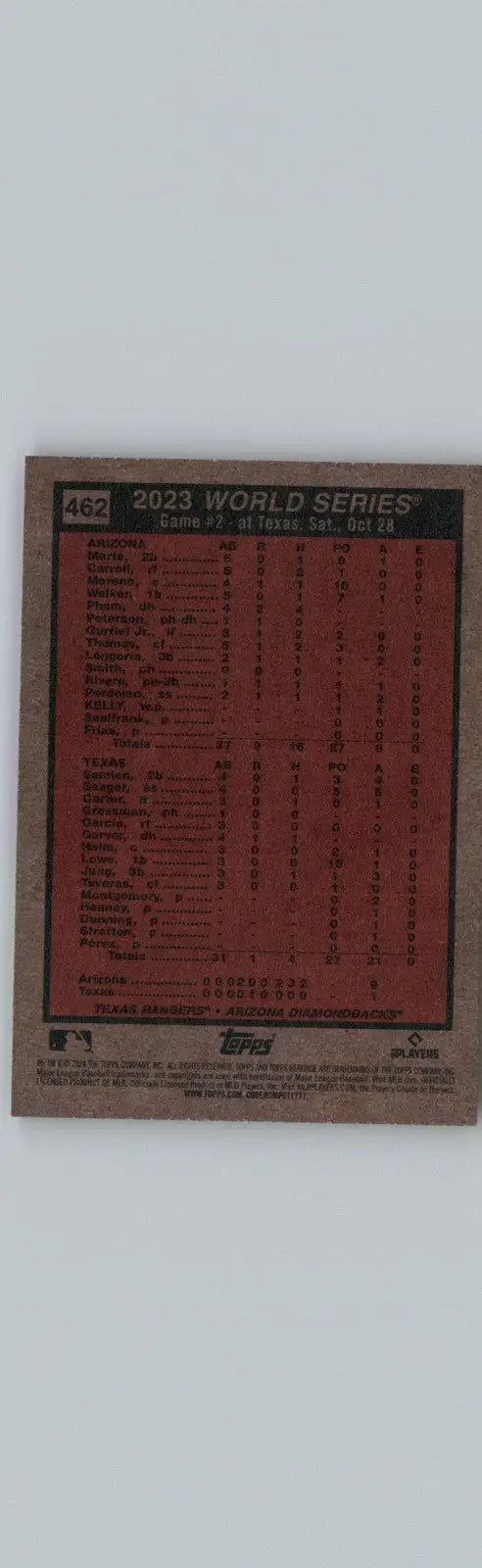 2024 Topps Heritage #462 World Series 2023: Game Arizona Diamondbacks - Baseball Card Single