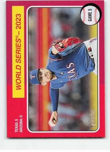 2024 Topps Heritage Nathan Eovaldi baseball card with original gloss and Rangers ID:70211