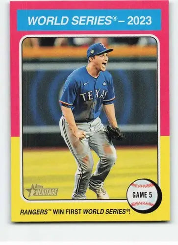 2024 Topps Heritage World Series 2023 baseball card with original gloss Game 5 NM-MT