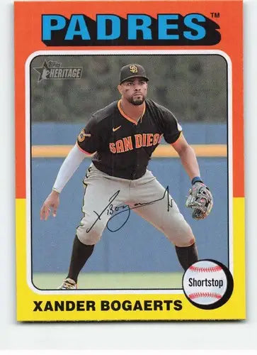 2024 Topps Heritage Xander Bogaerts baseball card with original gloss Padres ID 70463
