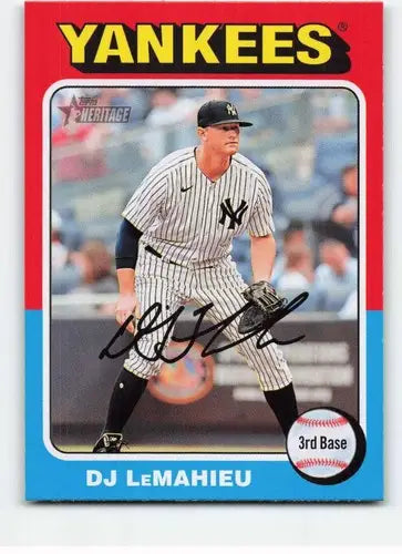 Original gloss 2024 Topps Heritage DJ LeMahieu NM-MT Yankees baseball card