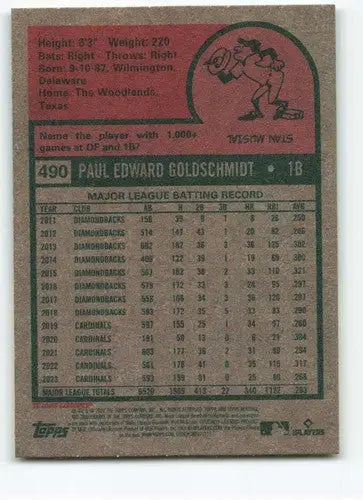 Original gloss 2024 Topps Heritage Paul Goldschmidt baseball card featuring Cardinals ID 70469