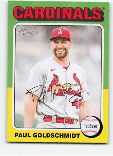Original gloss Paul Goldschmidt baseball card from 2024 Topps Heritage collection