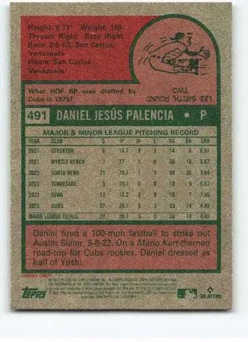 2024 Topps Heritage #491 Daniel Palencia NM-MT RC Rookie Cubs ID:70218 - Baseball Card Single