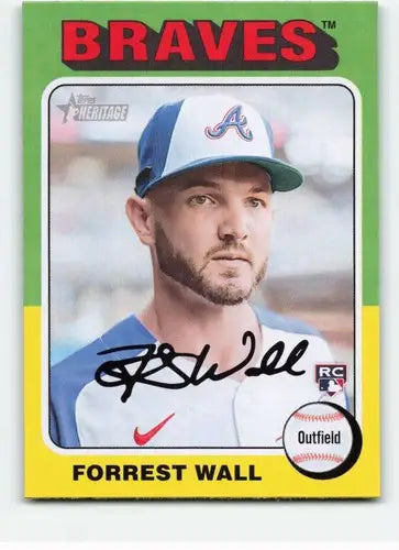 Forrest Wall baseball card from 2024 Topps Heritage with original gloss NM-MT rookie