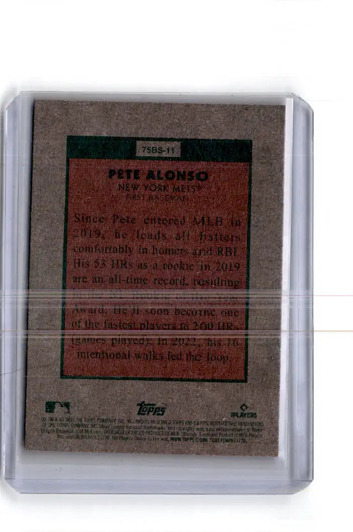 2024 Topps Heritage #75BS-11 Pete Alonso 1975 Baseball Sensations - Baseball Card Single