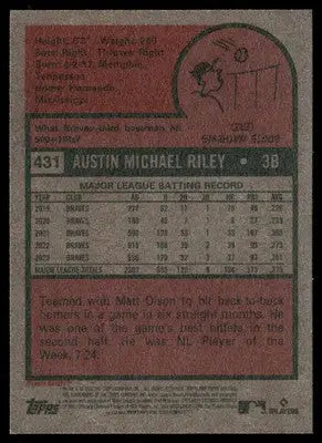2024 Topps Heritage Austin Riley #431 Baseball - Baseball Card Single