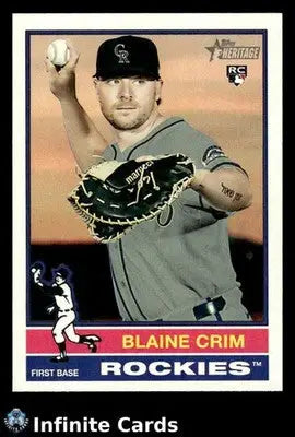 2024 Topps Heritage BLAINE CRIM #662 RC Colorado Rockies RC