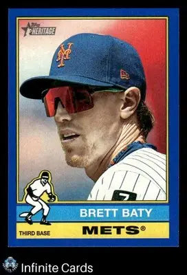 2024 Topps Heritage BRETT BATY #532 Dark Blue Border New York Mets